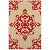 Istočni tkalci Amerike Delski cvjetni polipropilenski tepih za unutarnju i vanjsku upotrebu, pijesak