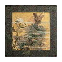 Zaštitni znak likovna umjetnost 'krilata nimfa na Sunrise' platno umjetnost Alexandre de Riquer