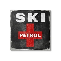 Spell Industries Ski patrola znak Crveni križ Symbol Rustikalni crni, 36, dizajn Kyra Brown