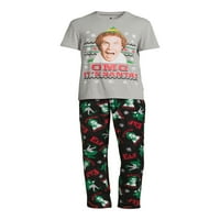 Elf muške grafičke majice i hlače set odjeće za spavanje, 2 komada