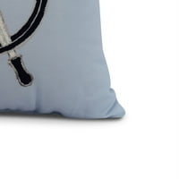Jastuk s geometrijskim printom brodski kotač, plava