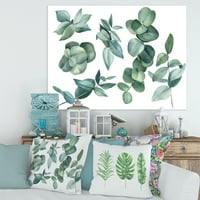 Listovi eukaliptusa u tamnozelenom slikarstvu umjetnički tisak na platnu
