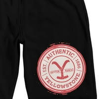 Muške crne kratke hlače za spavanje s grafičkim printom s logotipom marke-Plus veličine