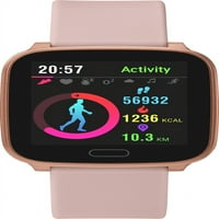 Pametni sat s monitorom otkucaja srca, obavijestima i aktivnostima-ružičasta zlatna boja s remenom od polimerne smole