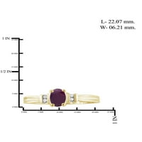 Jewelersclub rubin prsten nakit za rođenje - 0. karat rubin 14k zlatni nakit od srebrnog prstena s bijelim dijamantnim naglaskom