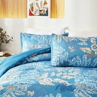 Kompleti popluna s lišćem breskve, plavi cvjetni poplun od poliestera, komplet posteljine s jastučnicom, svestrani poplun;