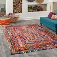 Jedinstveni pleteni chindi tepih s višeslojnim tkalačkim stanom 9 ' 10 ' pravokutni pleteni apstraktni komfor savršen je za dnevni