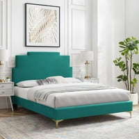 Krevet za krevet s punom platformom u tirkiznoj boji