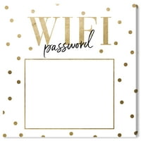 Tipografija Wynwood Studio tipografija i citati Zidna umjetnička tiska 'Wifi lozinka Zlatni konfeti' znakovi - bijelo, zlato