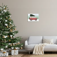 Studell Indiss Crveni komunalni kamion zima božićno drvce Snježna šuma, 13, dizajn Jamesa Wiensa