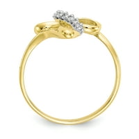 Primalno zlato karat žuto zlato kubični cirkonijski križni prsten