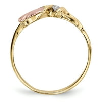 Dijamantni prsten od ružičastog i zelenog akcenta od žutog zlata
