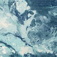 Umjetnički tkalci Bodrum Abstract Područje prostirke, mornarsko blijedo plava, 6'11 9 '