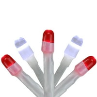 Crveno-bijele LED božićne lampice-bijela žica duga 7 stopa