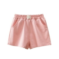 Ljetne monokromatske Ležerne kratke hlače s elastičnim pojasom za djevojčice, džepovi, školske kratke hlače za plažu