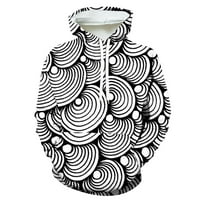 Muške kapuljače s labavim džepom s geometrijskim printom od 3 inča puloveri dugih rukava lounge dukserice moderan udoban top bluza