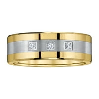 Muški prsten od prirodnog dijamanta, volframa i nehrđajućeg čelika