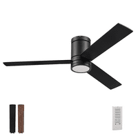 Mat crni stropni ventilator s daljinskim upravljačem, mat