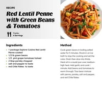 Istražite kuhinju organska suha Penne tjestenina od crvene leće, 8 unci