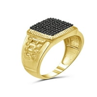 Jewelersclub Crni dijamantni prstenovi za muškarce - 0. CTW Originalni crni dijamantni prsten za muškarce - hipoalergenski 14K Zlatni