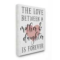 Stupell Industries Love između majke i kćeri Motivacijski citat Hearts Canvas zidni umjetnički dizajn Daphne Polselli, 30 40