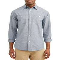 Muška košulja od Šambre s dugim rukavima s gumbima i džepovima, Dostupna u veličini od 2 inča