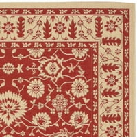 Tradicionalni tepih za unutarnju i vanjsku upotrebu u crvenoj i krem boji, 6'7 9'6