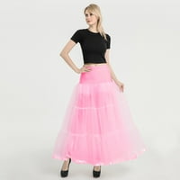 Plisirana suknja u naboru, Ženska Elegantna jednobojna Maksi suknja s raširenim rukavima i visokim strukom, ružičasta u boji