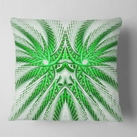 Dizajnerski svijetli zeleni fraktalni cvijet u bijeloj boji-apstraktni jastuk-16.16