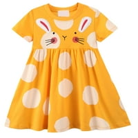 ; / Pamučna haljina s dugim rukavima za djevojčice, dječje haljine s likovima iz crtića, dječje haljine sa slatkim životinjama, Žuta