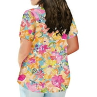 ; / Ženske ljetne modne casual majice s printom Plus size kratkih rukava s okruglim vratom