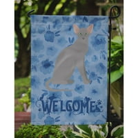 _5049 _ Orijentalna kratkodlaka mačka, Zastava dobrodošlice za vrt, mala, višebojna
