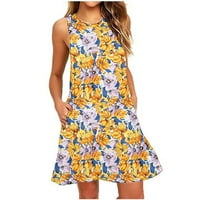 Ljetne haljine za žene ljetne haljine za žene majica za plažu s cvjetnim printom Sundress ležerna haljina s naramenicama u boho stilu
