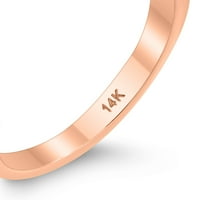 Ženski vitki zaručnički prsten od ružičastog zlata od 14 karata