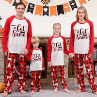 Odgovarajući Božićni pidžama Setovi za obitelj, pidžama s dugim rukavima s printom slova, svečani božićni pidžama Set za odrasle
