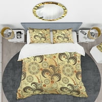 DesignArt 'Zlatni luksuzni uzorak I' Moderni pokrivač u sredini stoljeća