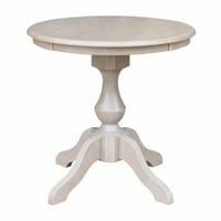 Blagovaonski stol s okruglim postoljem od punog drveta 30 30 u ispranoj taupe boji