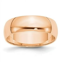 Lagani polukružni prsten od ružičastog zlata, veličine 10