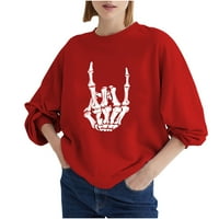Rasprodaja ženska ležerna majica s kapuljačom Božićni pulover od mekog mat flisa s printom slova ženska grafička majica s kapuljačom