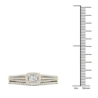 Vjenčani set od 12-karatnog dijamanta od 10-karatnog dijamanta od 10-karatnog žutog zlata