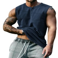 ; Muški jednobojni prsluk bez rukava sportska majica bez rukava za trening mišića