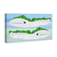 Wynwood Studio životinje zidne umjetničko platno ispisuje 'jegulja' morske životinje - bijela, zelena