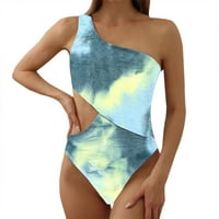 Ženski ljetni kupaći kostim od naborane tkanine, Modni bikini s jednim ramenom, bikini s ključanicom, Bikini Crop Top