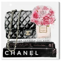 Avenue Avenue Moda i glam zidne umjetničke platnene platnene tiskare 'Elegantne Essentials Paris' torbe - crne, ružičaste