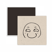 Strabizam u obliku slova U. Crni kvadratni keramički magnet za hladnjak s veselim uzorkom za uspomenu