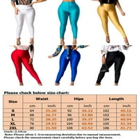 Ženske tajice sjajne hlače visokog struka duge hlače za slobodno vrijeme Hlače za svakodnevno nošenje narančaste 2 inča