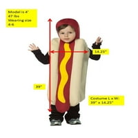 Jednostavan dječji hot dog Kostim Za Noć vještica, dječja veličina 4-6