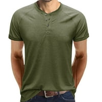 muške košulje s kratkim rukavima, jednobojne majice za vježbanje na kopčanje s izrezom u obliku slova u, ljetna ležerna trenirka