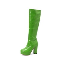 Ženske zimske čizme s visokim potpeticama, elegantne zelene, veličina 7