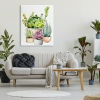 Razne sočne vrtne biljke botanička i Cvjetna galerija slika na omotanom platnu tiskana zidna umjetnost
